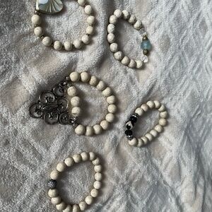 Elegant Cream Beaded Bracelet Set